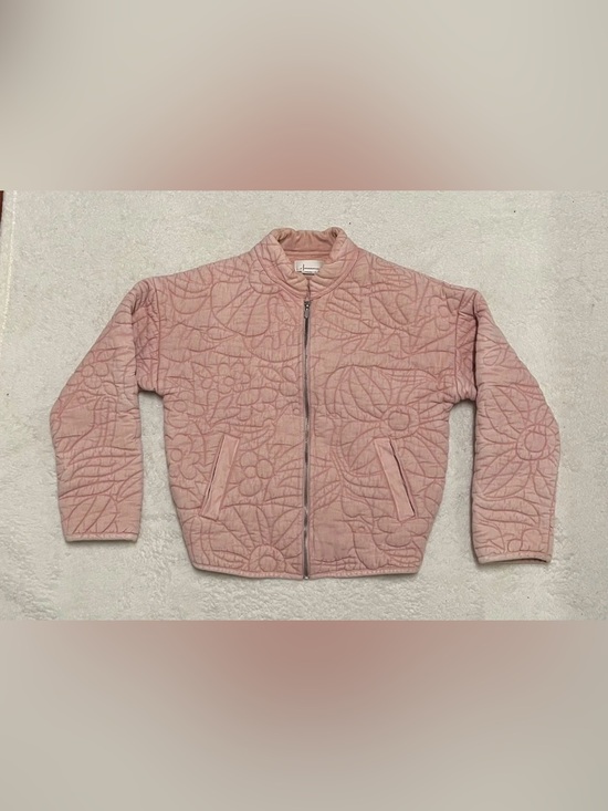Anthropologie Jackets & Blazers - Anthropologie Floral Quilted Full Zip Jacket Coat Women’s Extra Small Dusty Pink